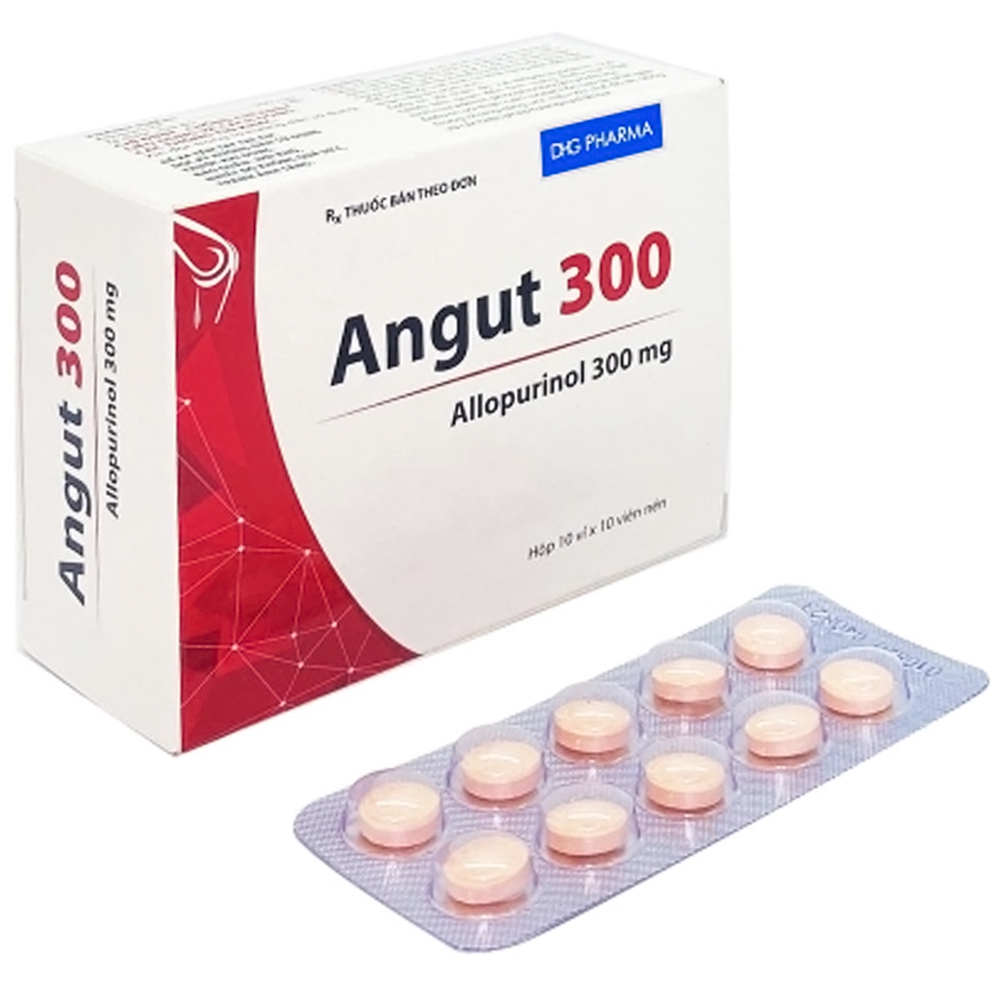 Thuốc Angut 300mg DHG giảm sự hình thành acid uric, điều trị sỏi thận (10 vỉ x 10 viên)