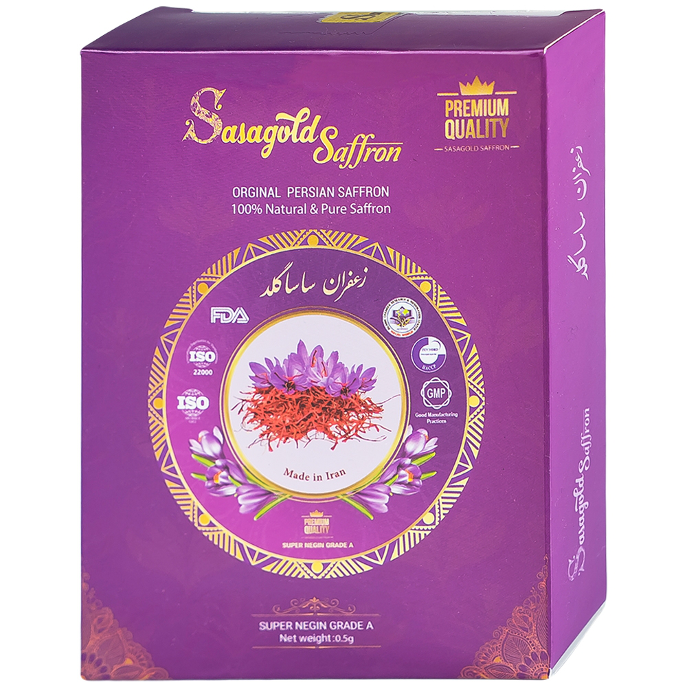 Nhụy hoa nghệ tây Sasagold Saffron bổ sung Vitamin và chất chống oxy hóa, hỗ trợ làm đẹp da (0.5g)