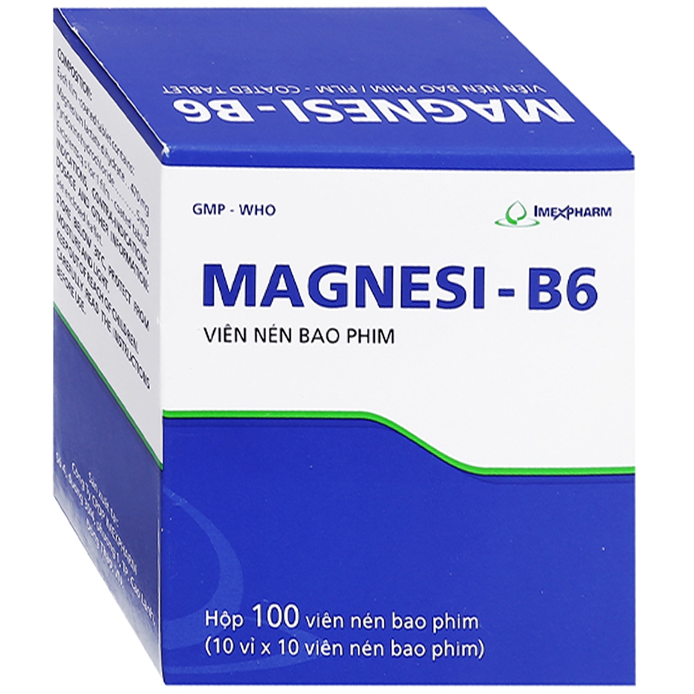 Thuốc Magnesi B6 Imexpharm điều trị thiếu magnesi (10 vỉ x 10 viên)