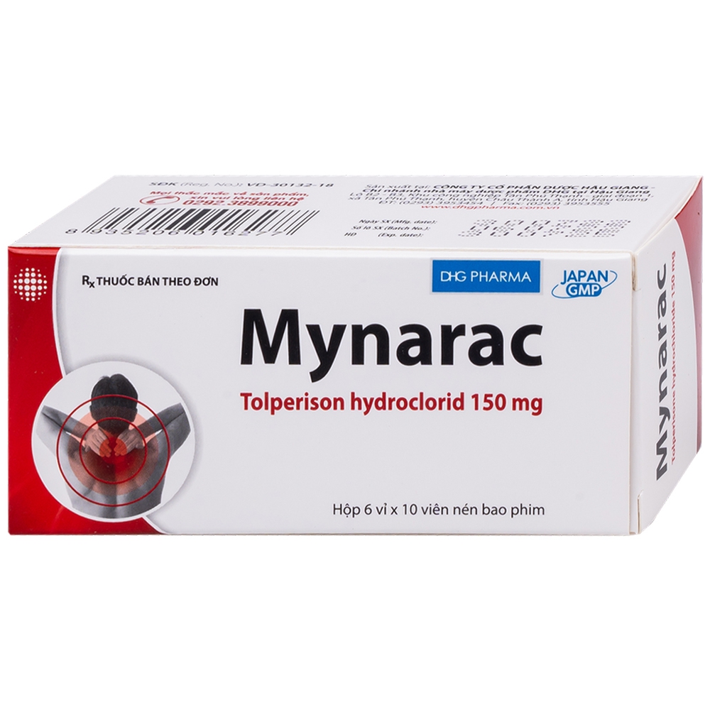 Thuốc Mynarac 150mg DHG điều trị triệu chứng co cứng sau đột quỵ (6 vỉ x 10 viên)