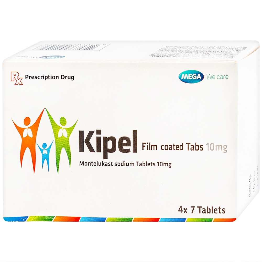 Viên nén Kipel 10mg MEGA We care phòng và điều trị hen phế quản, co thắt phế quản (4 vỉ x 7 viên)