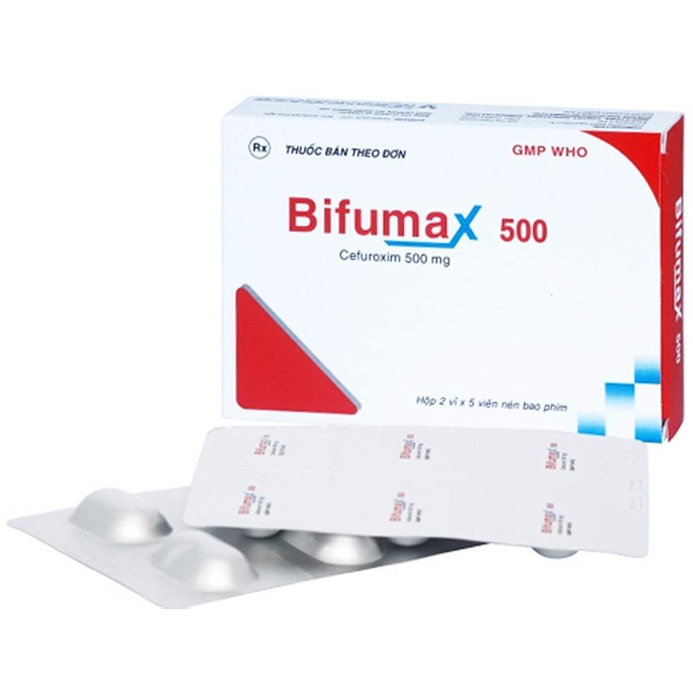 Thuốc Bifumax 500mg Bidiphar điều trị nhiễm khuẩn (2 vỉ x 5 viên)