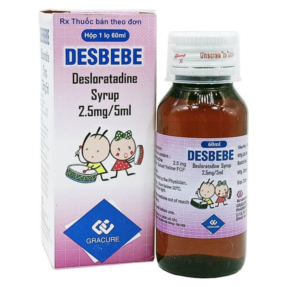 Siro Desbebe 2.5mg/5ml Gracure điều trị viêm mũi dị ứng, mày đay (60ml)