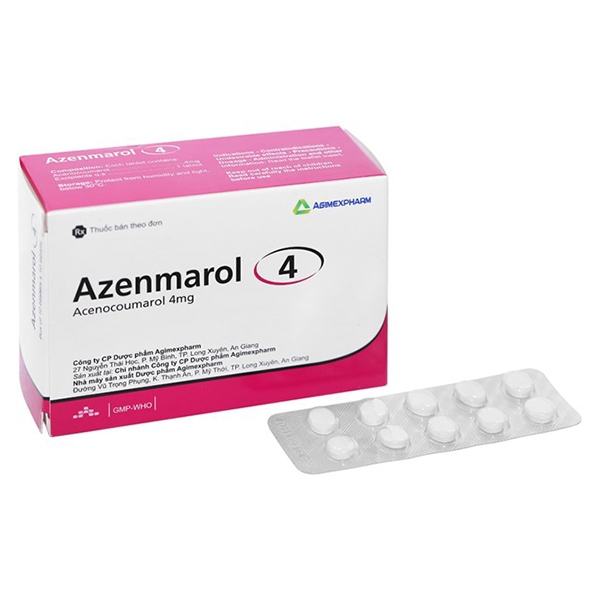 Thuốc Azenmarol 4 Agimexpharm điều trị nhồi máu cơ tim, bệnh tim gây tắc mạch (10 vỉ x 10 viên)