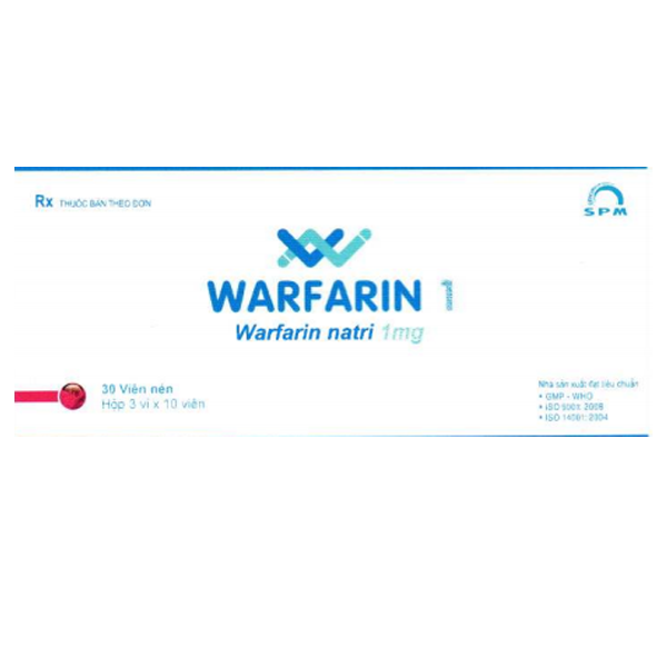 Thuốc Warfarin 1 S.P.M điều trị ngắn hạn huyết khối tĩnh mạch và nghẽn mạch phổi cấp tính (3 vỉ x 10 viên)