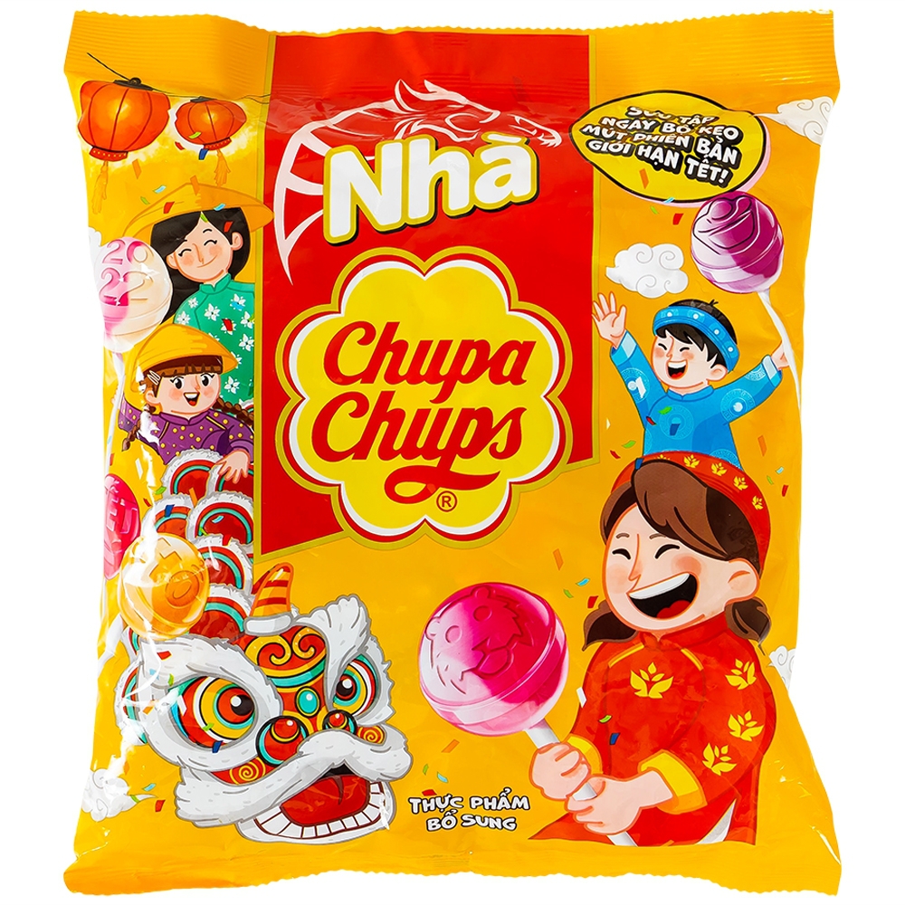 Kẹo Mút Chupa Chups Hương Trái Cây Hỗn Hợp Bịch 60 Cây 