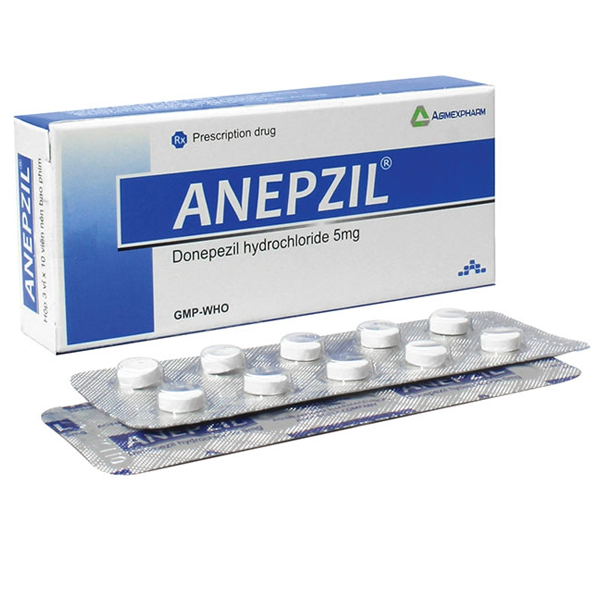 Thuốc Anepzil 5mg Agimexpharm điều trị triệu chứng suy giảm trí nhớ (3 vỉ x 10 viên)