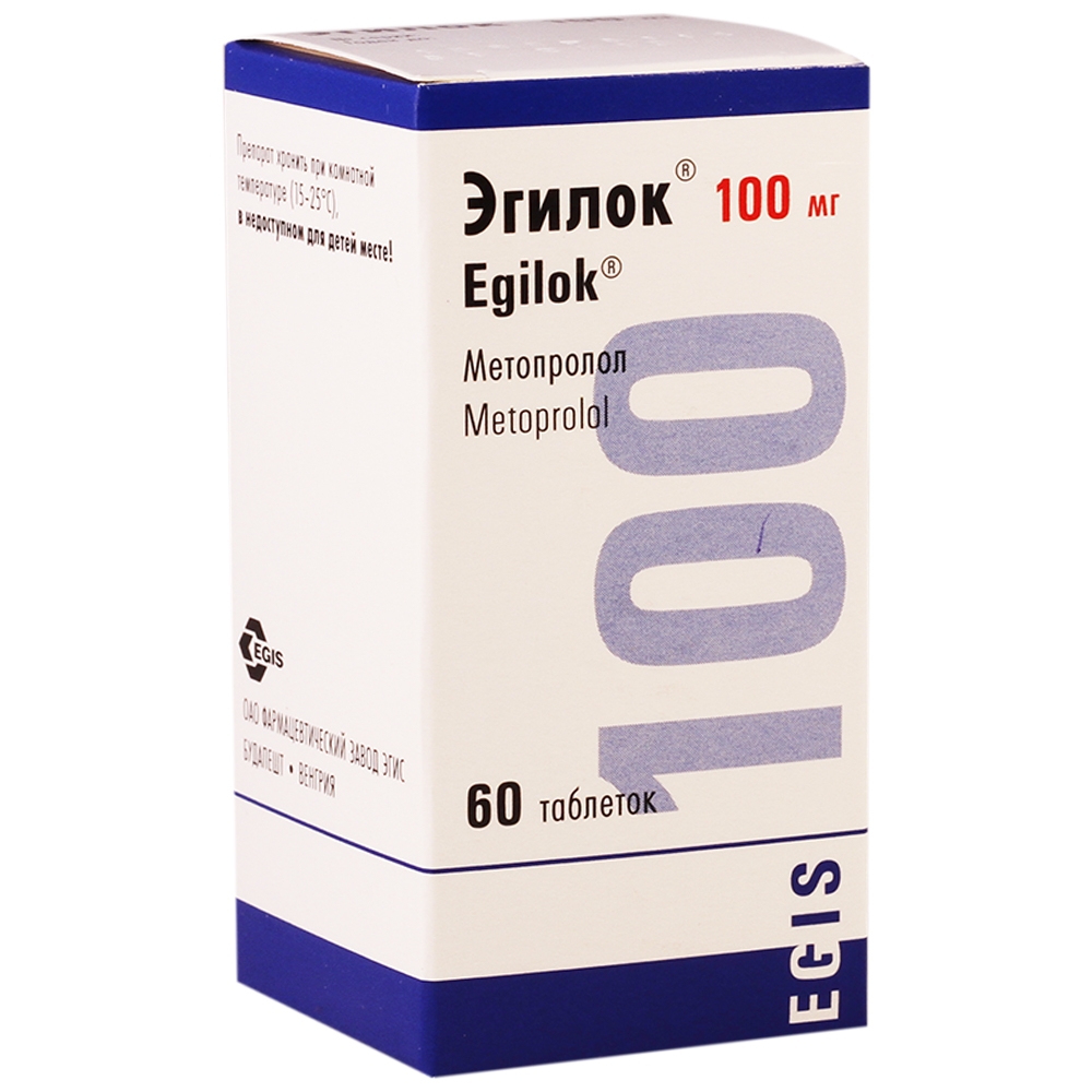 Thuốc Egilok 100mg Egis Pharma điều trị tăng huyết áp, đau thắt ngực (60 viên)