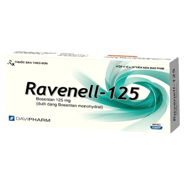 Thuốc Ravenell-125 DaviPharm điều trị tăng áp lực động mạch phổi (4 vỉ x 14 viên)