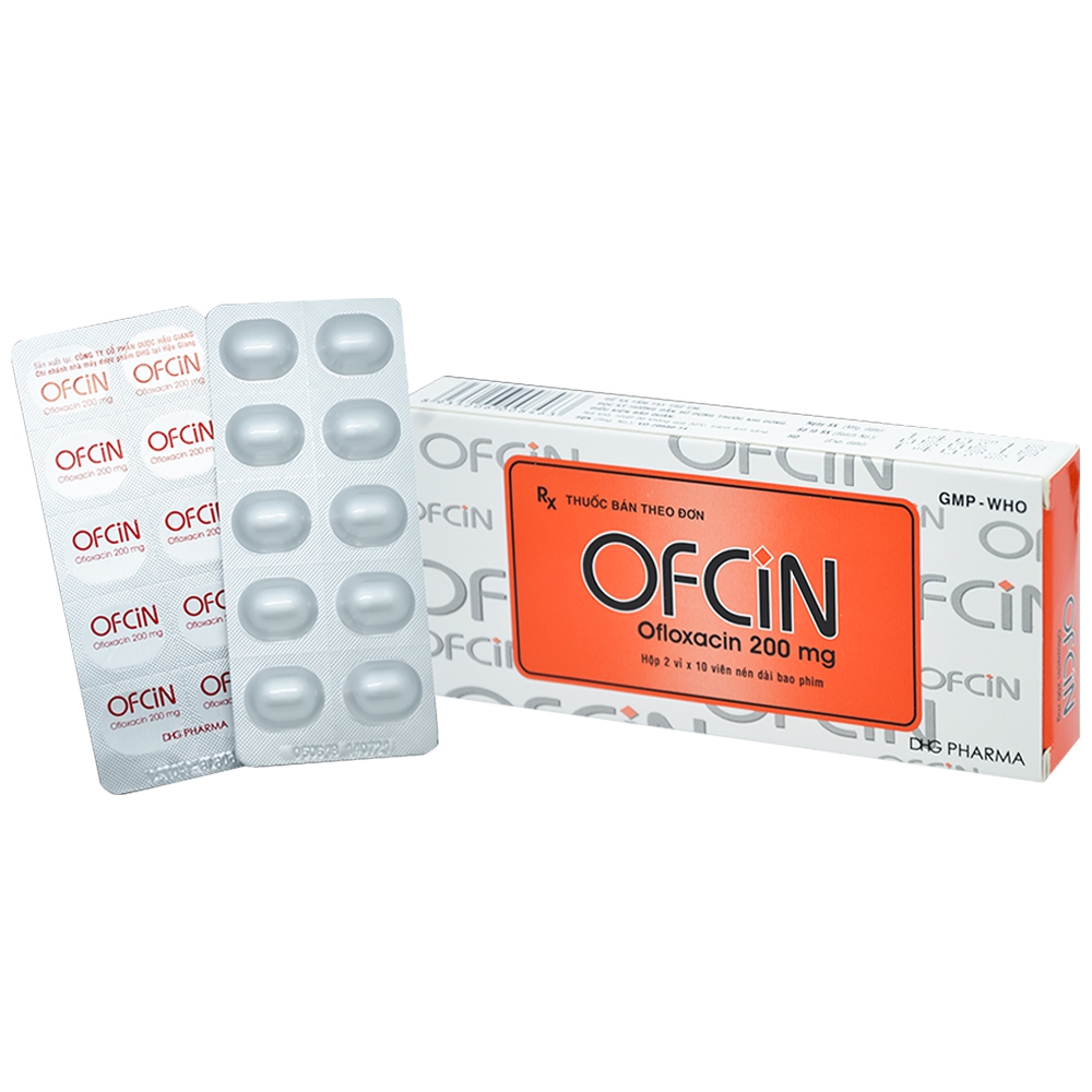 Thuốc Ofcin 200mg DHG điều trị viêm phế quản nặng (2 vỉ x 10 viên)