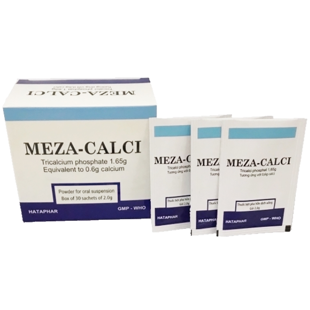 Thuốc bột uống Meza-Calci Hataphar điều trị hỗ trợ loãng xương (30 gói x 2g)