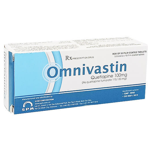 Thuốc Omnivastin SPM điều trị tâm thần phân liệt (5 vỉ x 10 viên)