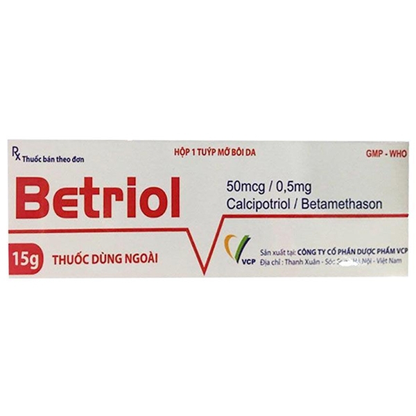 Thuốc mỡ bôi da Betriol 15g VCP điều trị tại chỗ cho bệnh vảy nến thể mảng ổn định