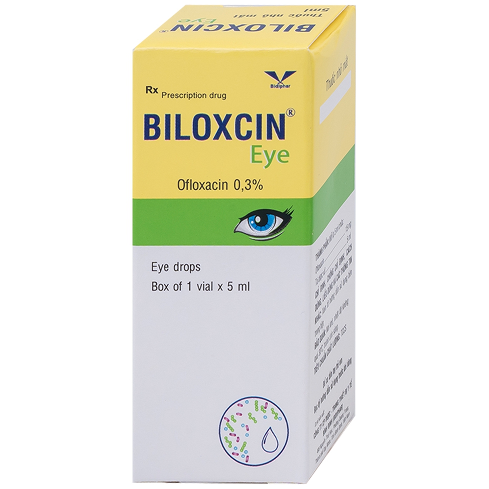 Thuốc nhỏ mắt Biloxcin Eye 5ml Bidiphar điều trị các bệnh viêm kết mạc, loét giác mạc