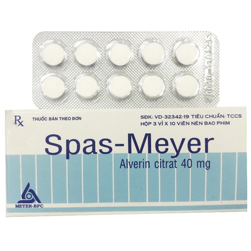 Thuốc Spas-Meyer Meyer chống co thắt cơ trơn đường tiêu hóa, tiết niệu (3 vỉ x 10 viên)