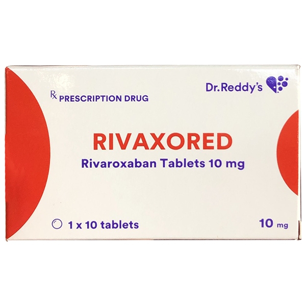 Thuốc Rivaxored 10mg Dr.Reddy's phòng ngừa thuyên tắc huyết khối tĩnh mạch  (1 vỉ x 10 viên)