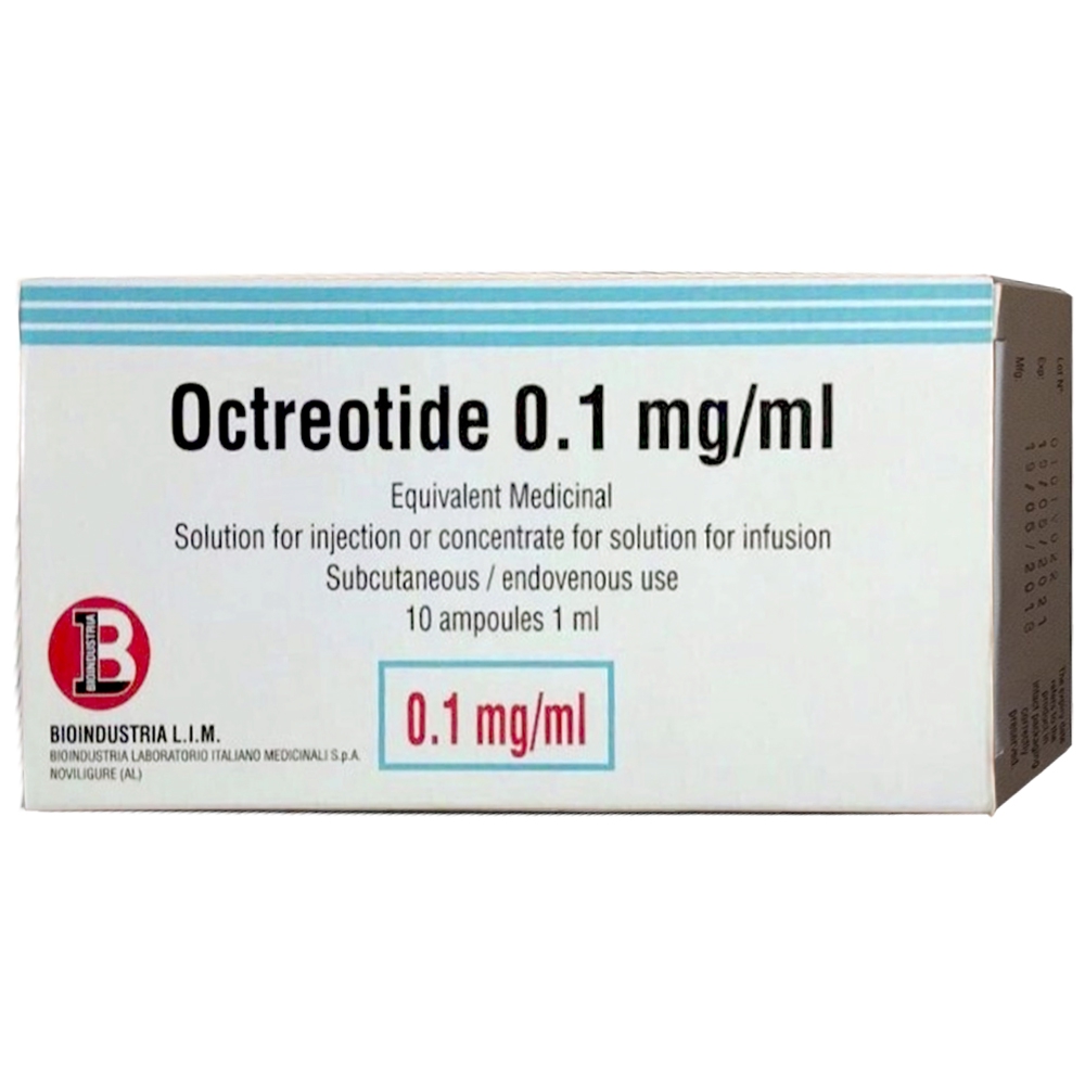 Dung dịch tiêm Octreotide 0,1 mg/ml Bioindustria giảm các triệu chứng do khối u trong hệ nội tiết dạ dày – ruột – tụy (10 ống)