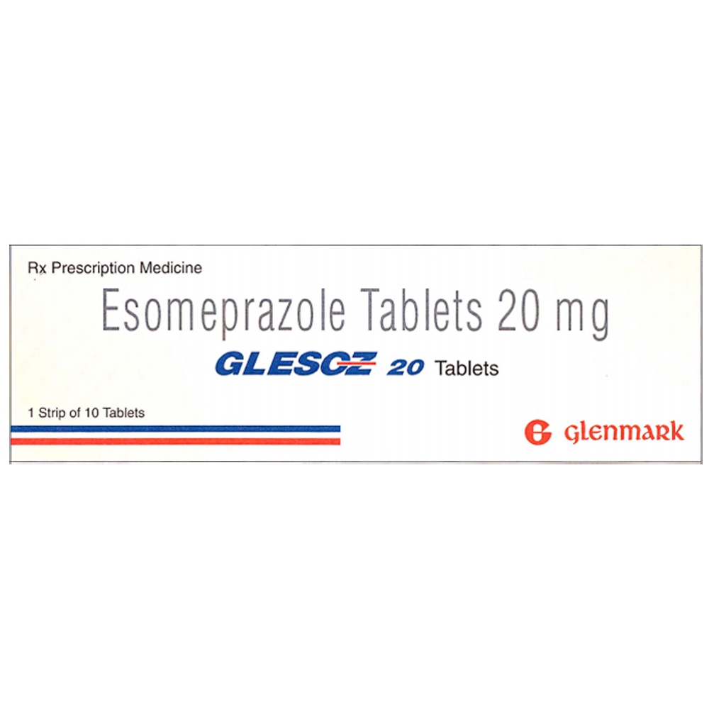 Thuốc Glesoz 20 Glenmark điều trị trào ngược dạ dày-thực quản (1 vỉ x 10 viên)