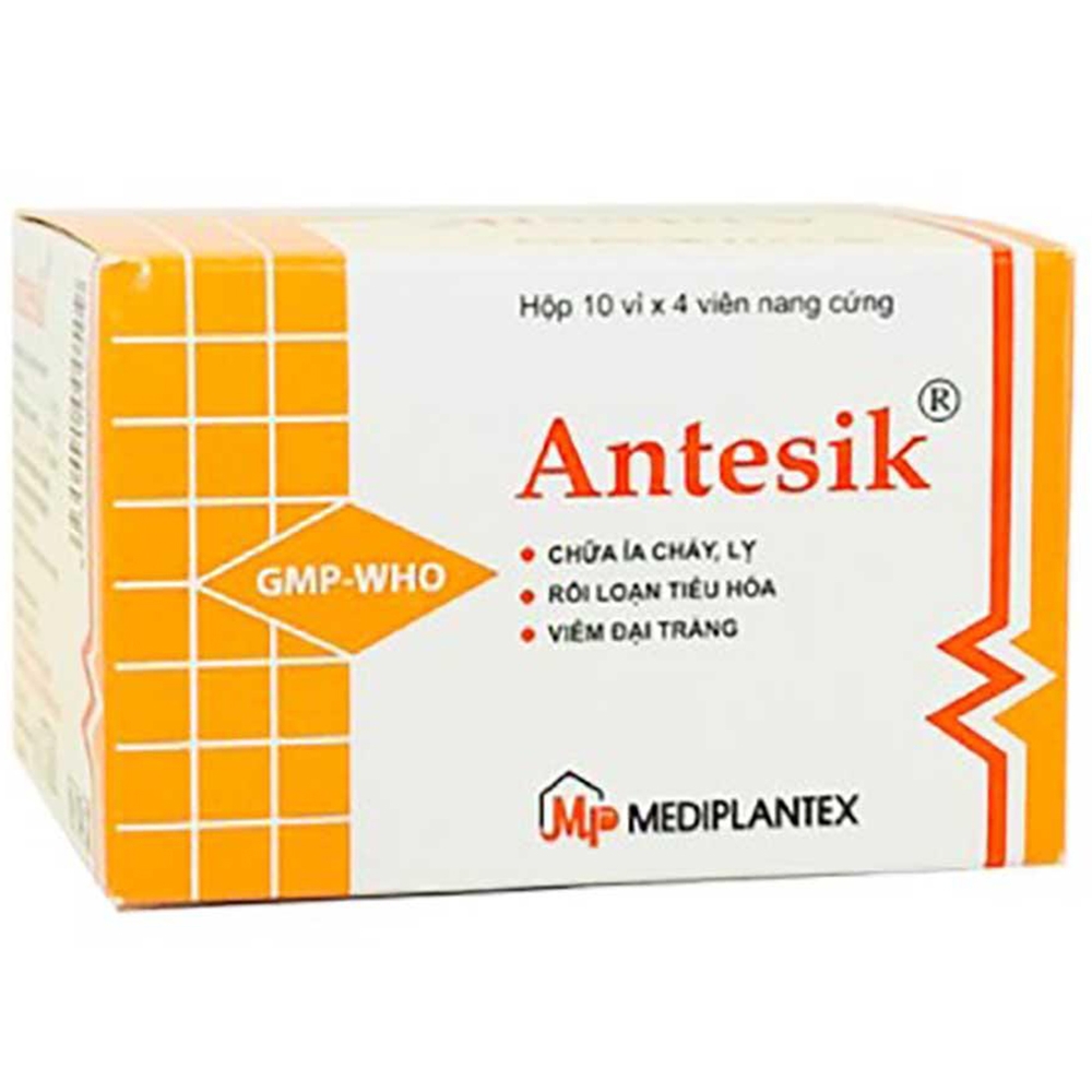 Thuốc Antesik Mediplantex điều trị viêm đại tràng, chữa ỉa chảy, lỵ, rối loạn tiêu hóa (10 vỉ x 4 viên)