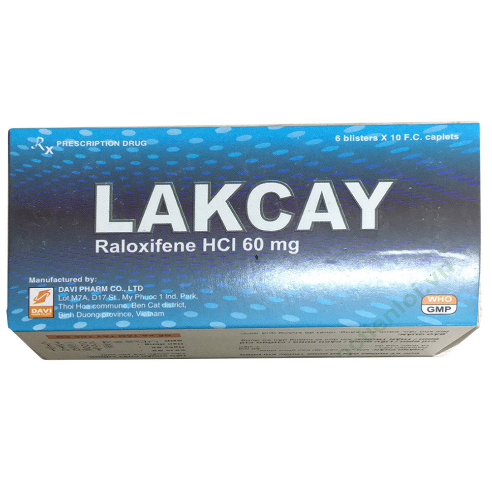 Viên nén Lakcay 60mg DaviPharm điều trị và dự phòng loãng xương (6 vỉ x 10 viên)