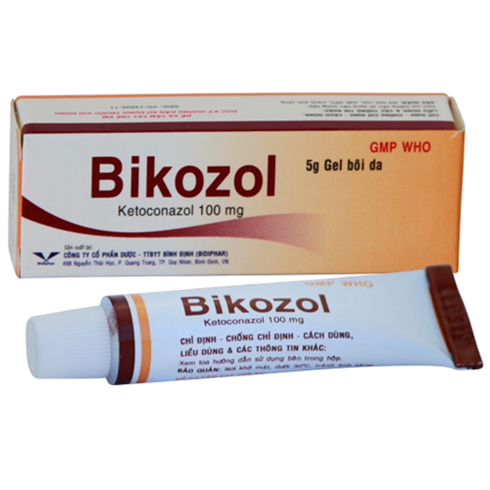 Thuốc bôi Bikozol 100mg Bidiphar điều trị nấm da (5g)