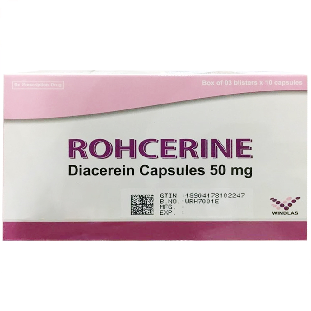 Thuốc Rohcerine 50mg Windlas Biotech điều trị thoái hóa khớp hông, gối (3 vỉ x 10 viên)