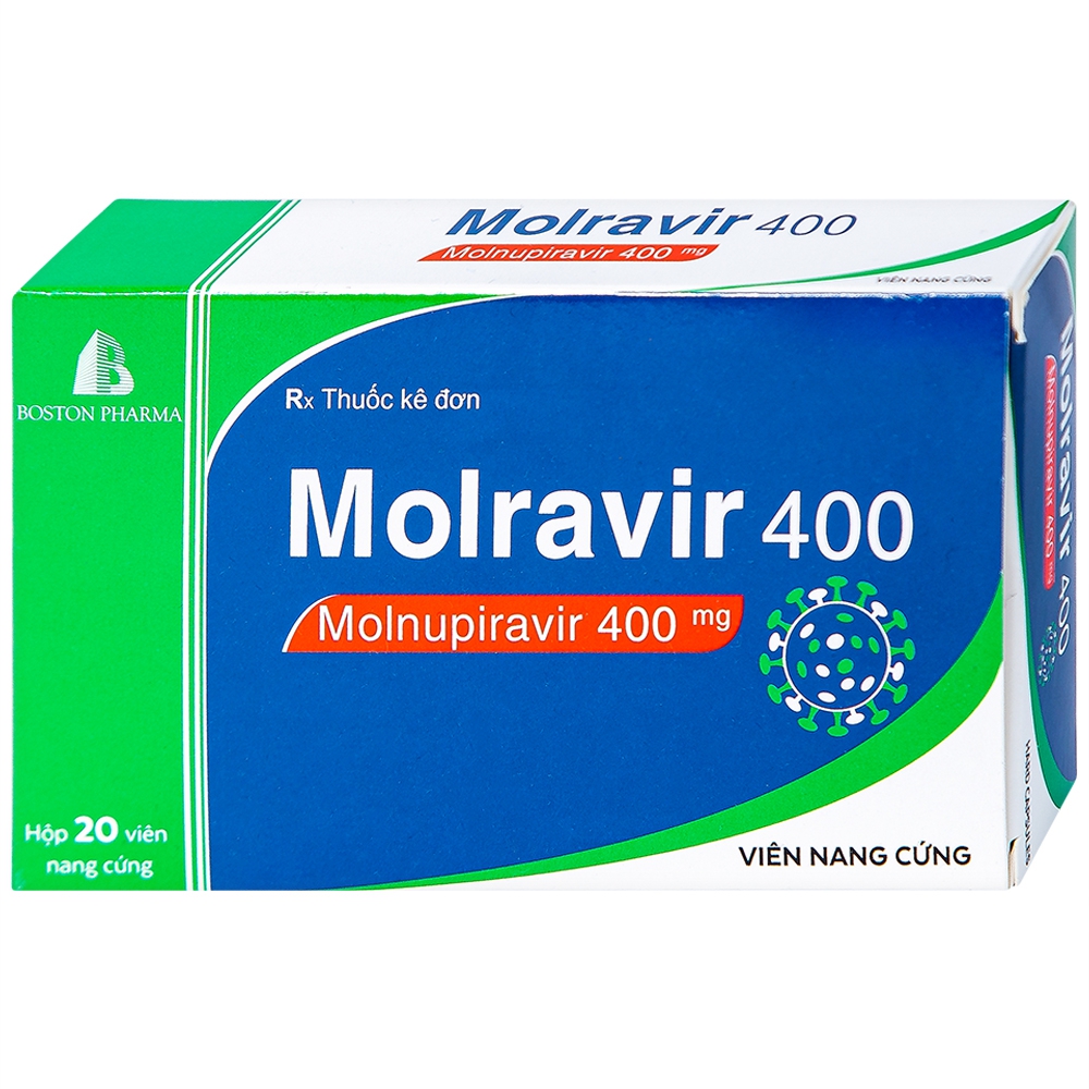 Thuốc Molravir 400 Boston điều trị Covid-19 nhẹ đến trung bình (2 vỉ x 10 viên)