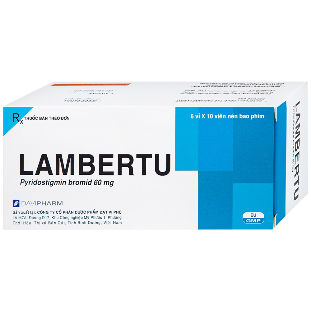 Viên nén Lambertu 60mg DaviPharm điều trị bệnh nhược cơ (6 vỉ x 10 viên)