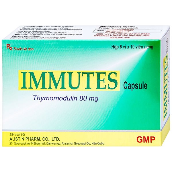 Thuốc Immutes Capsule 80mg Austin hỗ trợ tăng cường hệ miễn dịch (6 vỉ x 10 viên)