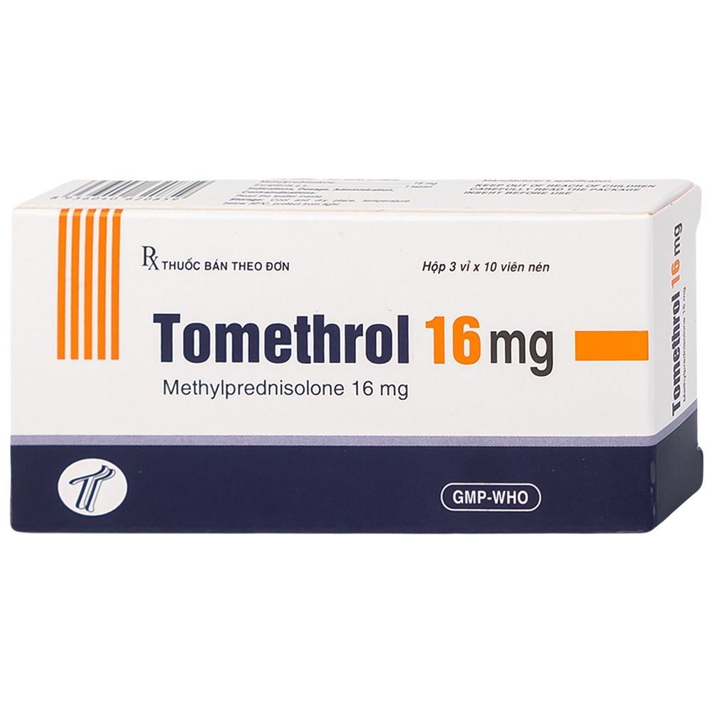 Thuốc Tomethrol 16mg chống viêm, ức chế miễn dịch và chống tế bào tăng sinh ( 3 vỉ x 10 viên)