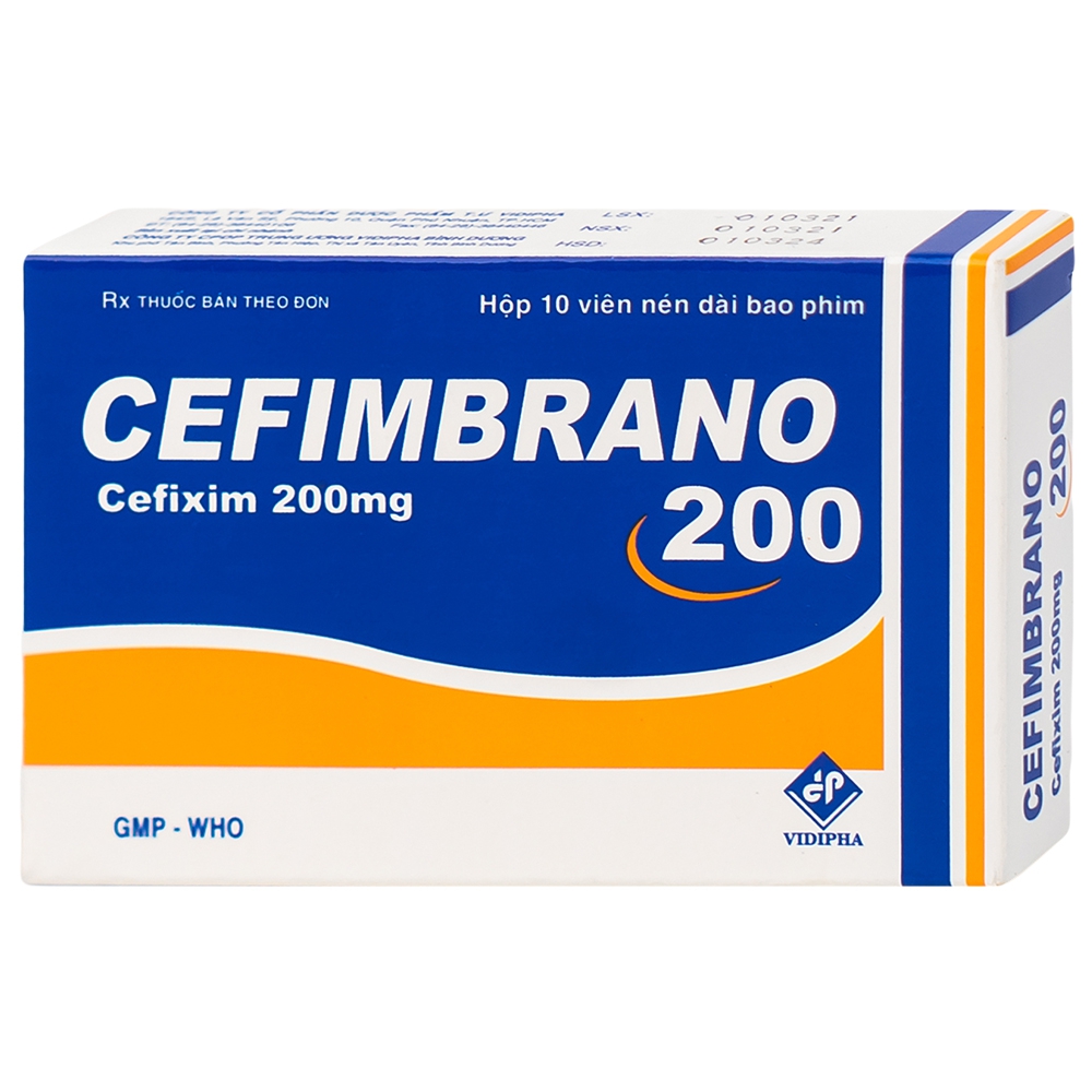 Thuốc Cefimbrano 200mg Vidipha điều trị nhiễm khuẩn (1 vỉ x 10 viên)