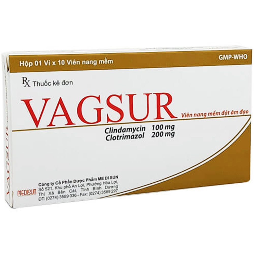 Thuốc Vagsur Medisun điều trị nấm âm đạo (1 vỉ x 10 viên)