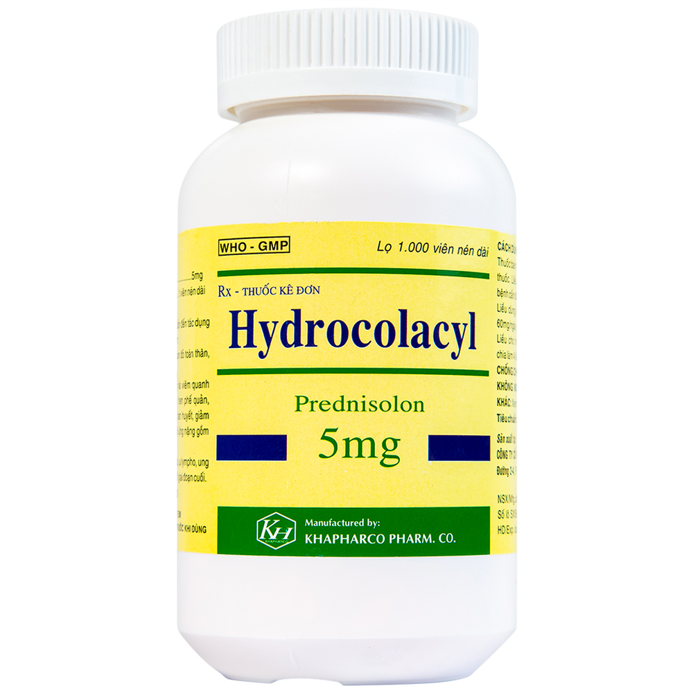 Thuốc Hydrocolacyl 5mg Khapharco chống viêm và ức chế miễn dịch viêm khớp dạng thấp, ung thư (1000 viên)