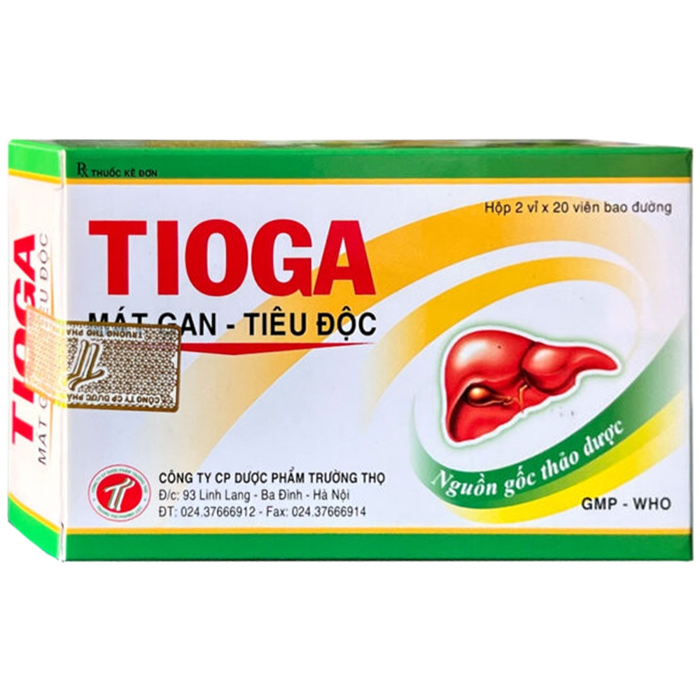 Thuốc Tioga Trường Thọ Pharma điều trị viêm gan, xơ gan, chức năng gan yếu (2 vỉ x 20 viên)