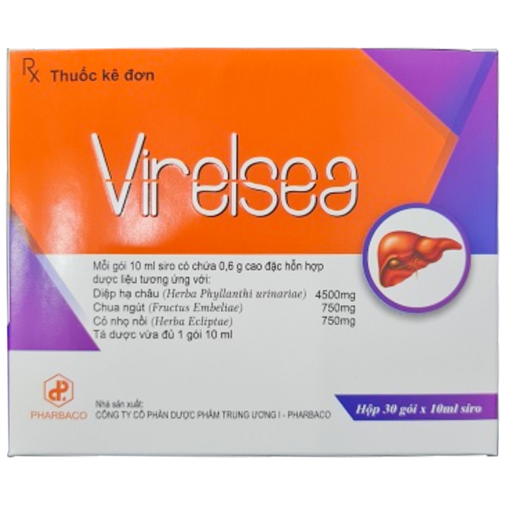 Siro Virelsea Pharbaco điều trị viêm gan cấp và mãn tính, viêm gan B (30 gói)