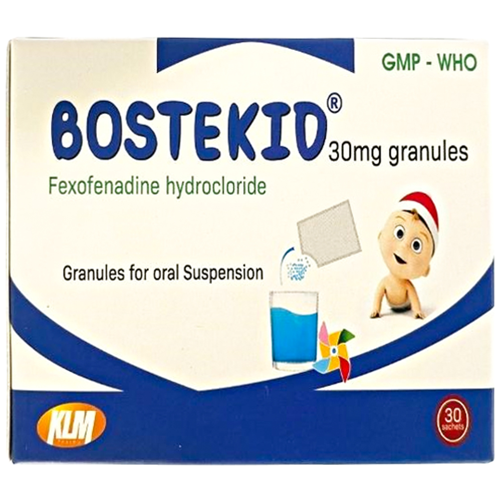 Thuốc Bostekid 30mg Hà Nam điều trị triệu chứng viêm mũi dị ứng (30 gói)