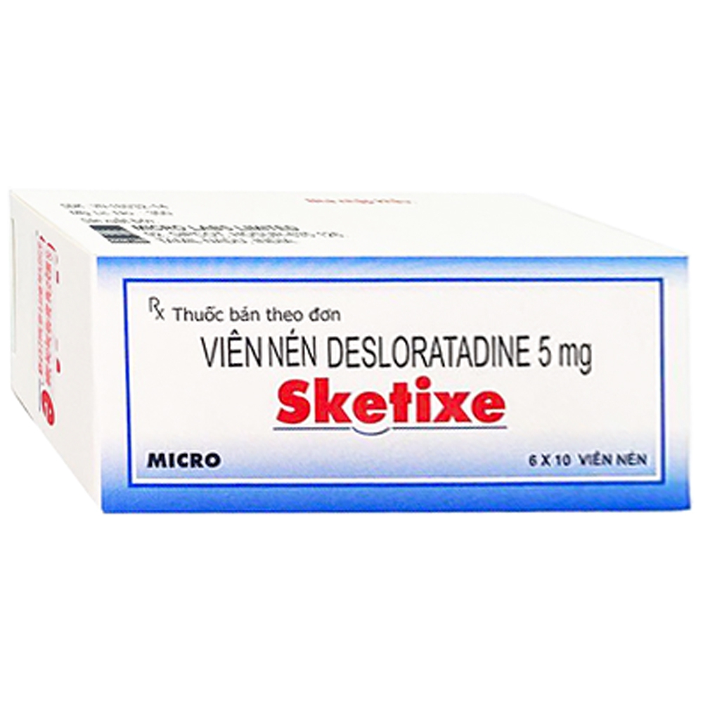 Thuốc Sketixe 5mg Micro điều trị triệu chứng viêm mũi dị ứng theo mùa (6 vỉ x 10 viên)