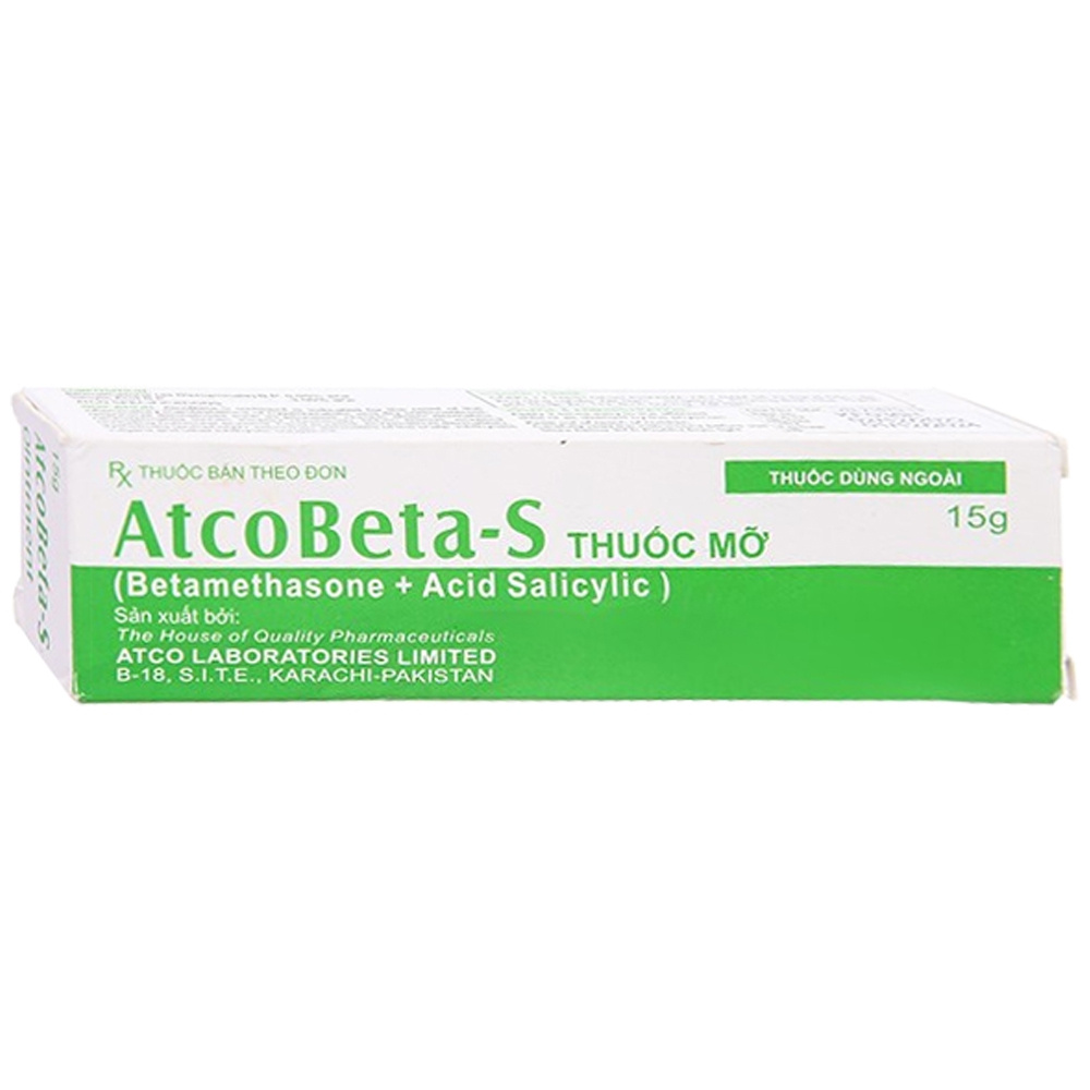 Thuốc mỡ Atcobeta-S Atco Laboratories Limited giảm biểu hiện viêm của bệnh da tăng sinh tế bào sừng (15g)