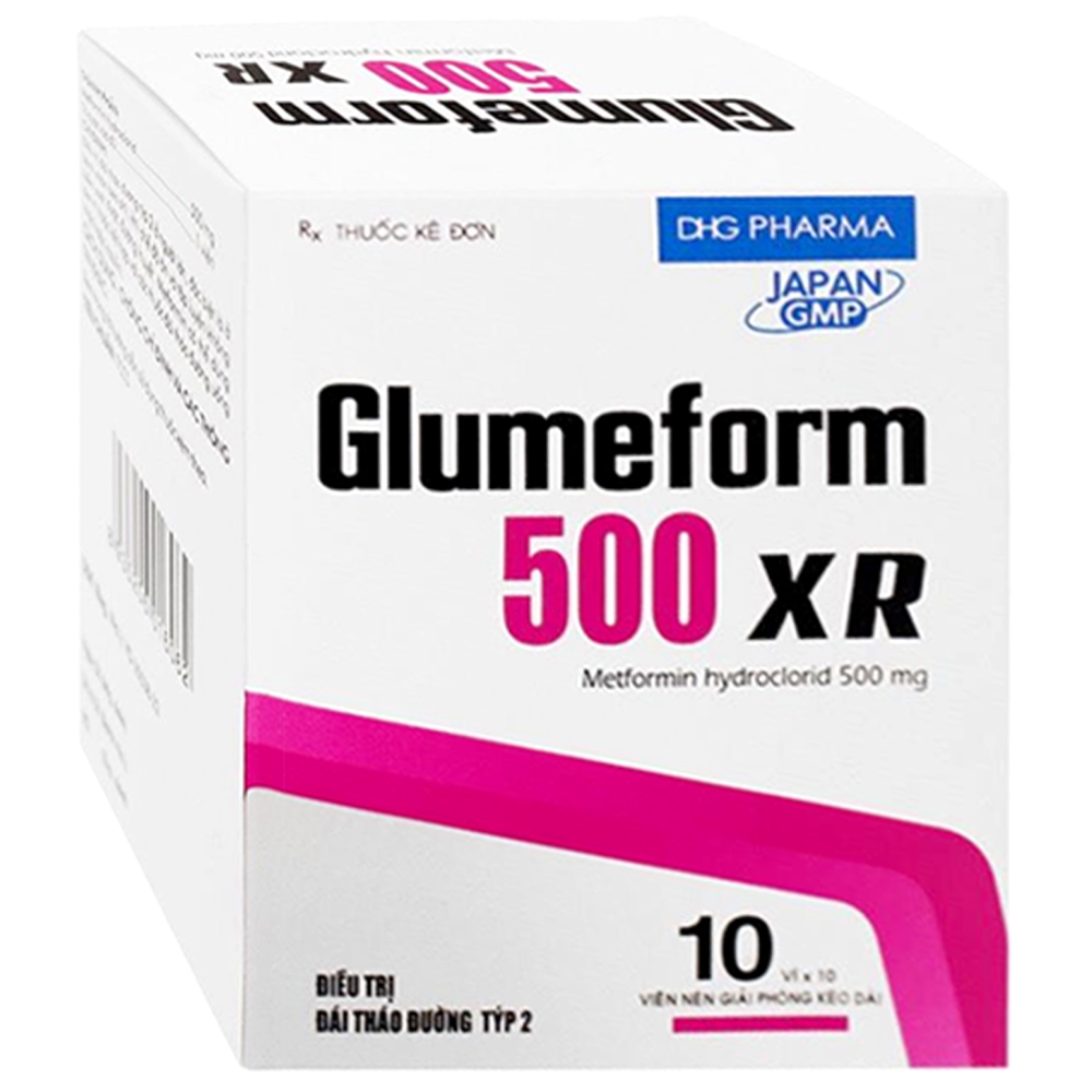 Thuốc Glumeform 500 XR 500mg DHG điều trị đái tháo đường týp 2 (10 vỉ x 10 viên)