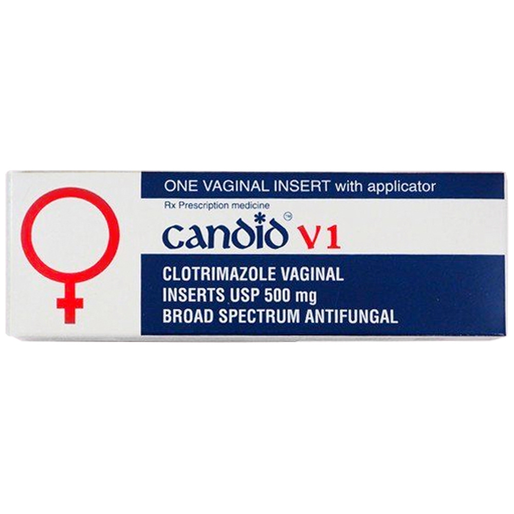 Viên đặt âm đạo Candid V1 Glenmark điều trị tại chỗ nhiễm candida âm hộ (1 vỉ x 1 viên)