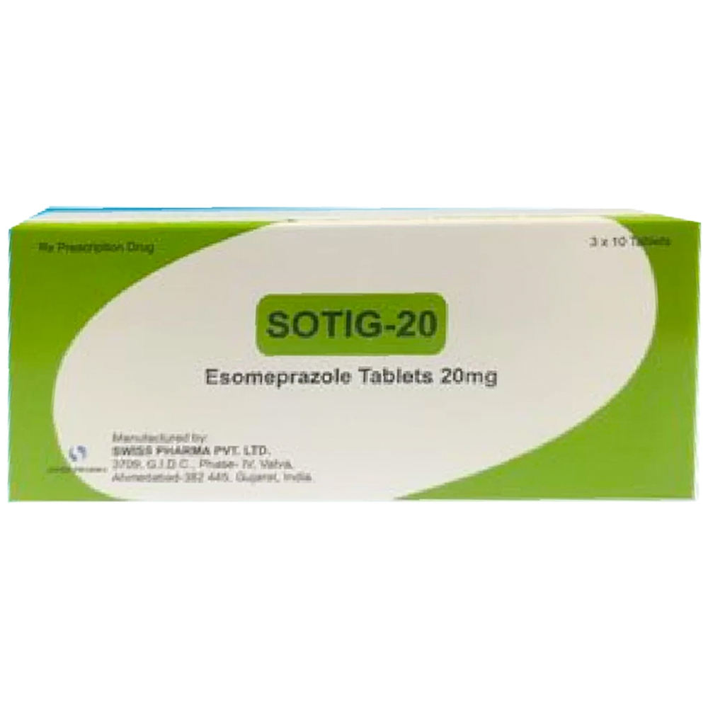 Thuốc Sotig-20 Swiss Pharma điều trị bệnh trào ngược dạ dày thực quản (3 vỉ x 10 viên)