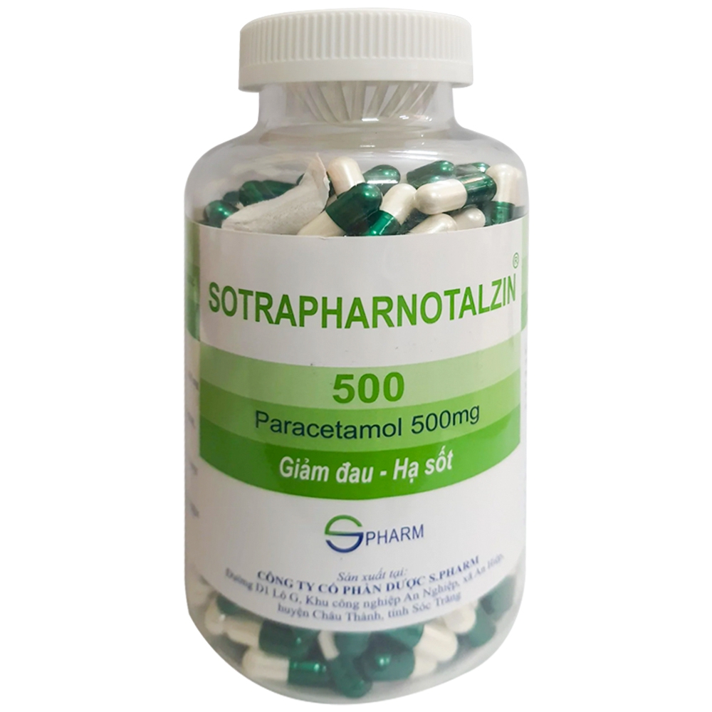 Thuốc Sotrapharnotalzin 500mg S.pharm được chỉ định trong các chứng đau và sốt từ nhẹ đến vừa (500 viên)