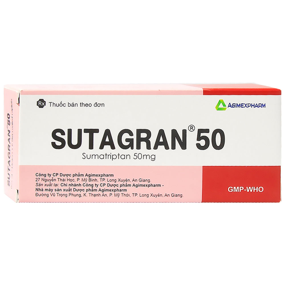 Thuốc Sutagran 50 Agimexpharm điều trị tích cực để cắt ngay cơn đau nửa đầu (2 vỉ x 6 viên)