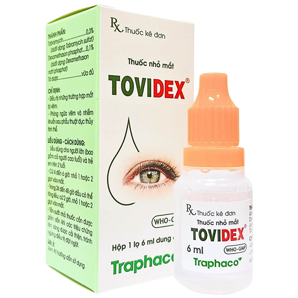 Thuốc nhỏ mắt Tovidex Traphaco điều trị trường hợp mắt bị viêm (6ml)