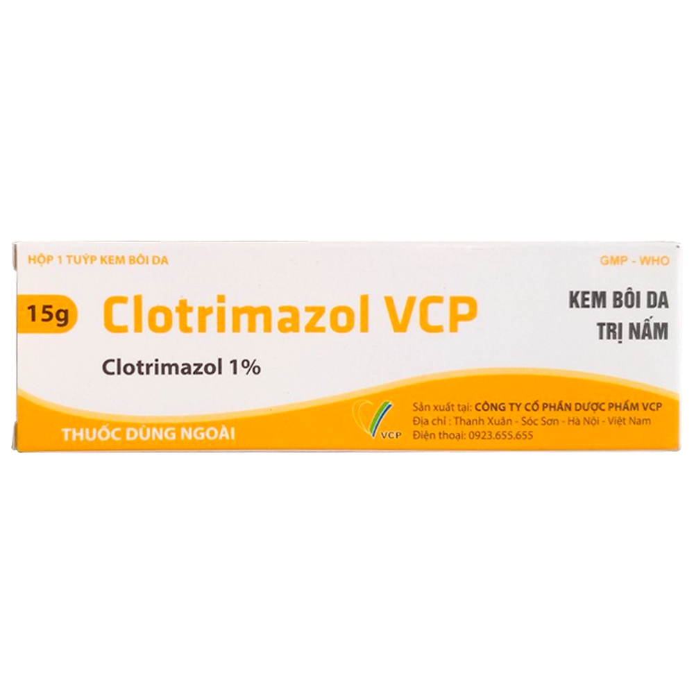 Kem bôi da Clotrimazol Vcp điều trị tại chỗ các bệnh nấm (15g)