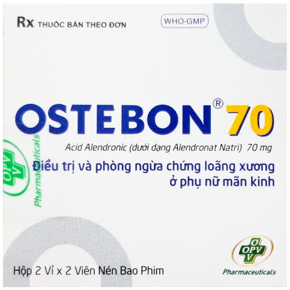 Thuốc Ostebon 70 Opv điều trị và phòng ngừa chứng loãng xương ở phụ nữ mãn kinh (2 vỉ x 2 viên)