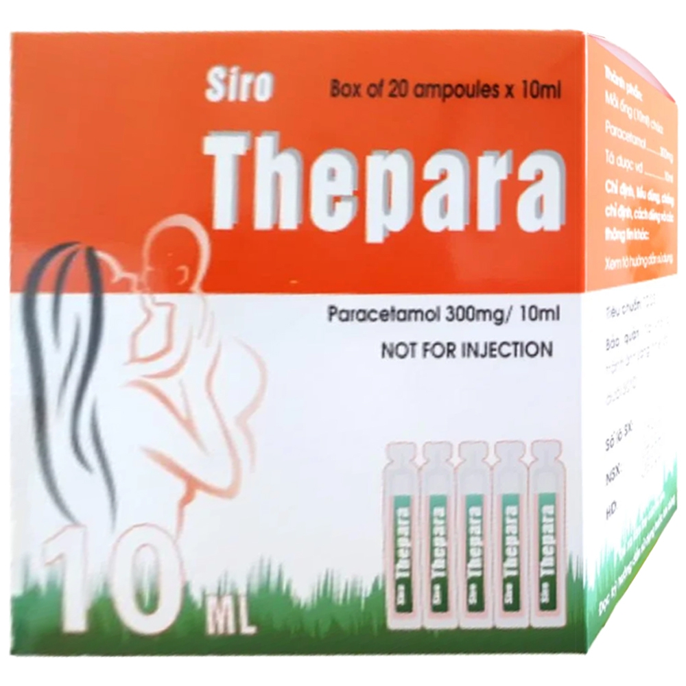 Thuốc Thepara Hadiphar điều trị cảm cúm, sốt xuất huyết (20 ống x 10ml)