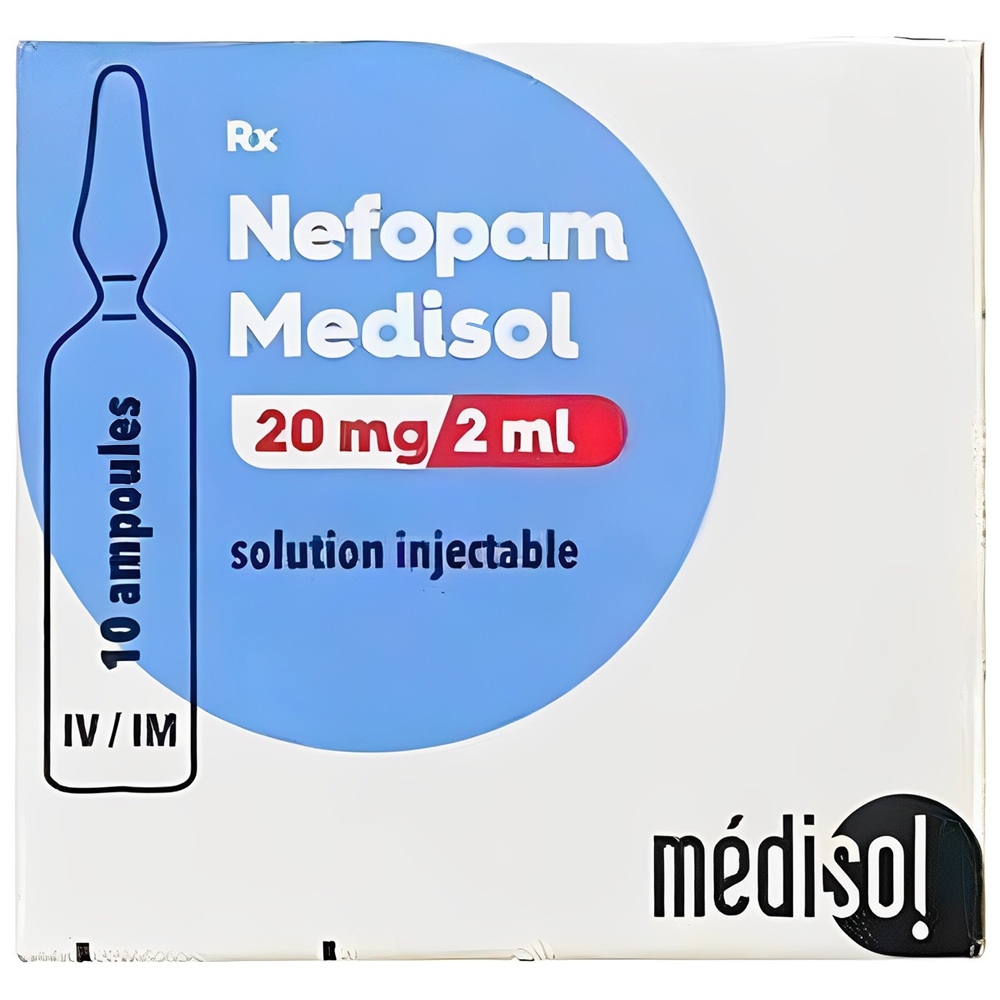 Thuốc Nefopam Medisol 20mg/2ml giảm các cơn đau cấp tính và mạn tính (2 vỉ x 5 ống)