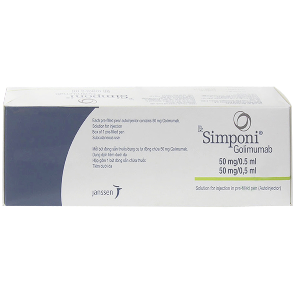 Thuốc Simponi 50mg/0.5ml Janssen điều trị viêm khớp dạng thấp thể hoạt động trung bình-nặng, viêm khớp vảy nến, viêm cột sống