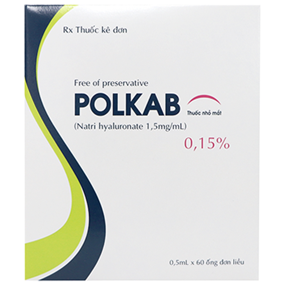 Thuốc nhỏ mắt Polkab 0.15% Samchundang Pharm sử dụng cho triệu chứng khô mắt, rối loạn biểu mô giác mạc (60 ống x 0.5ml)